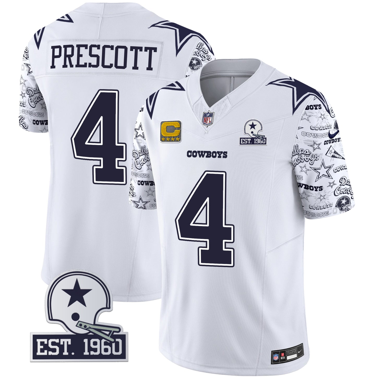 Cowboys Pattern Style Vapor Limited Jersey - All Stitched