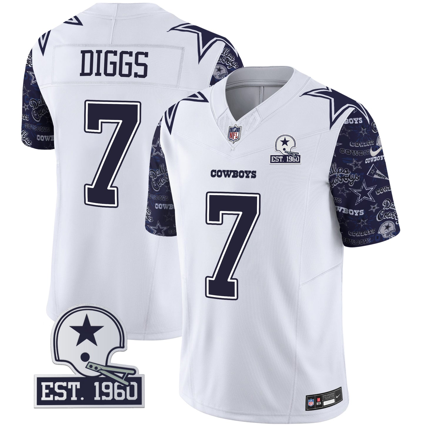 Cowboys Pattern Style Vapor Limited Jersey - All Stitched