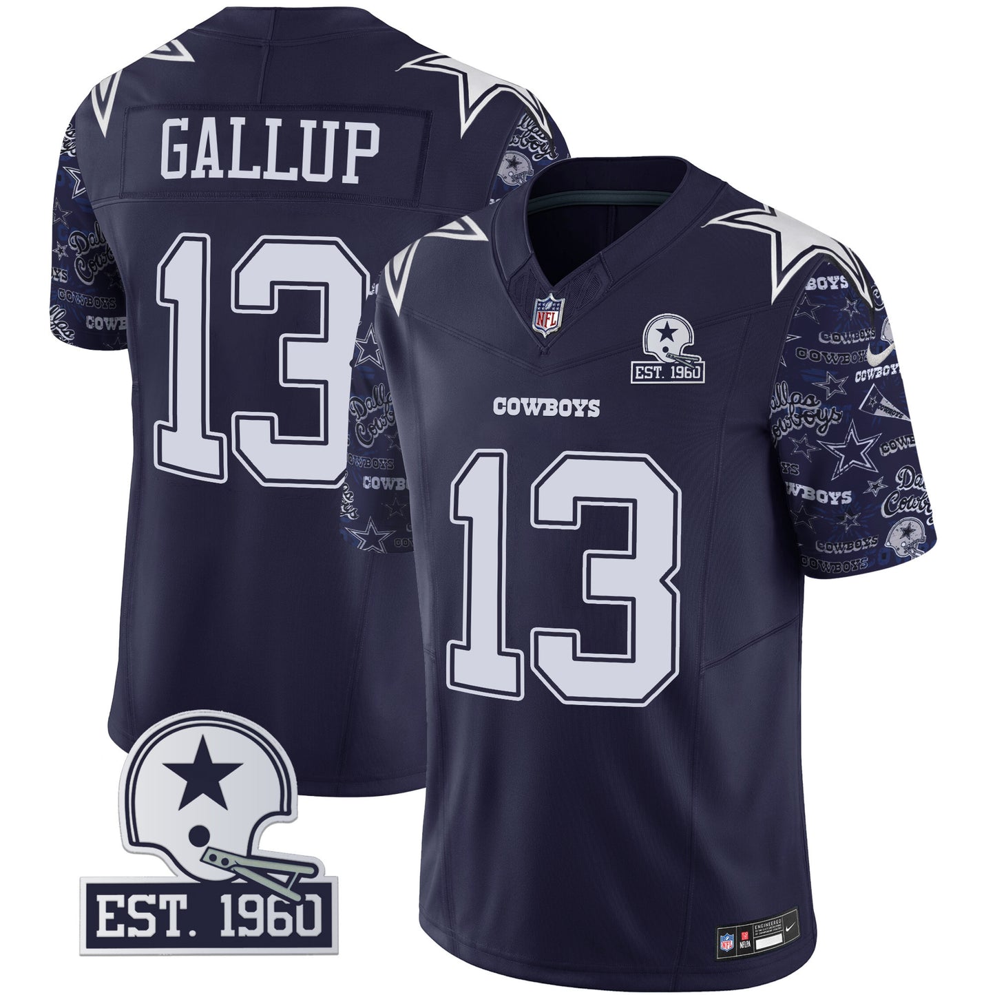 Cowboys Pattern Style Vapor Limited Jersey - All Stitched