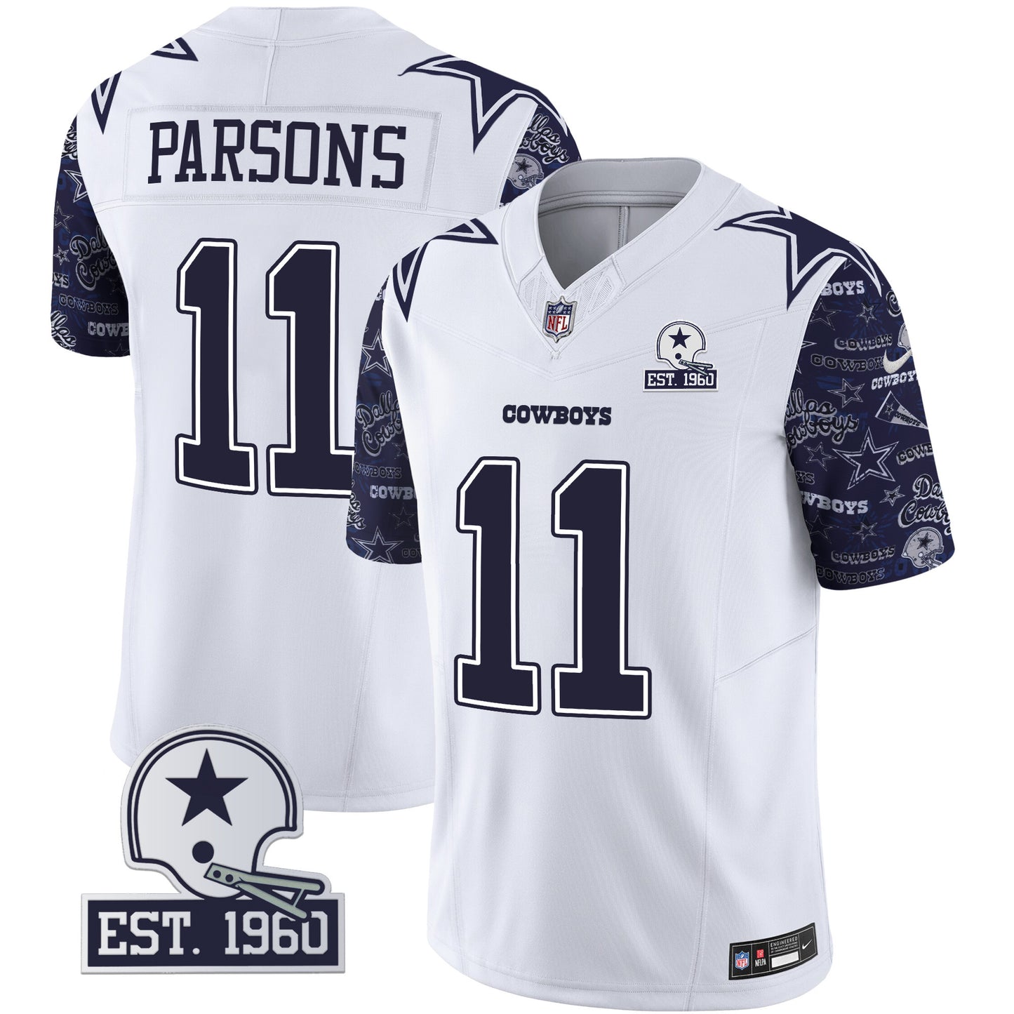 Cowboys Pattern Style Vapor Limited Jersey - All Stitched