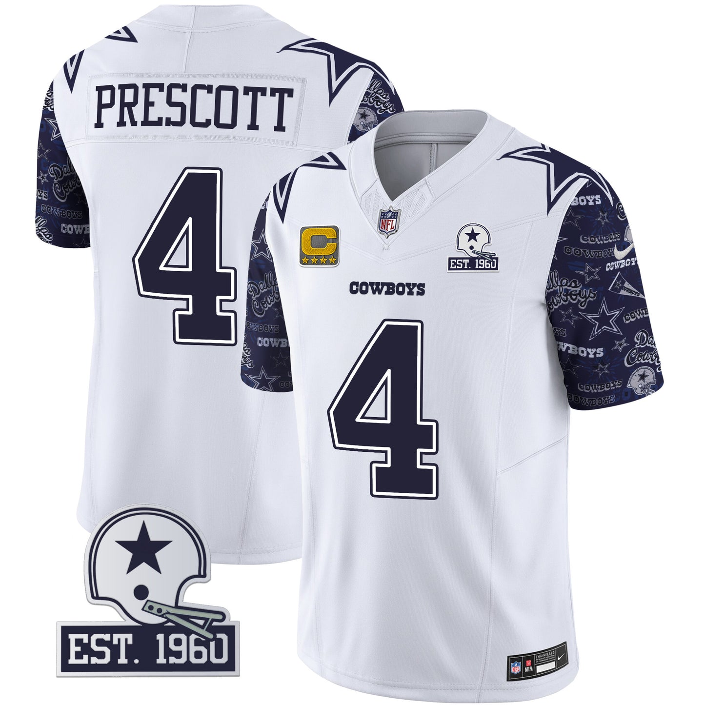 Cowboys Pattern Style Vapor Limited Jersey - All Stitched