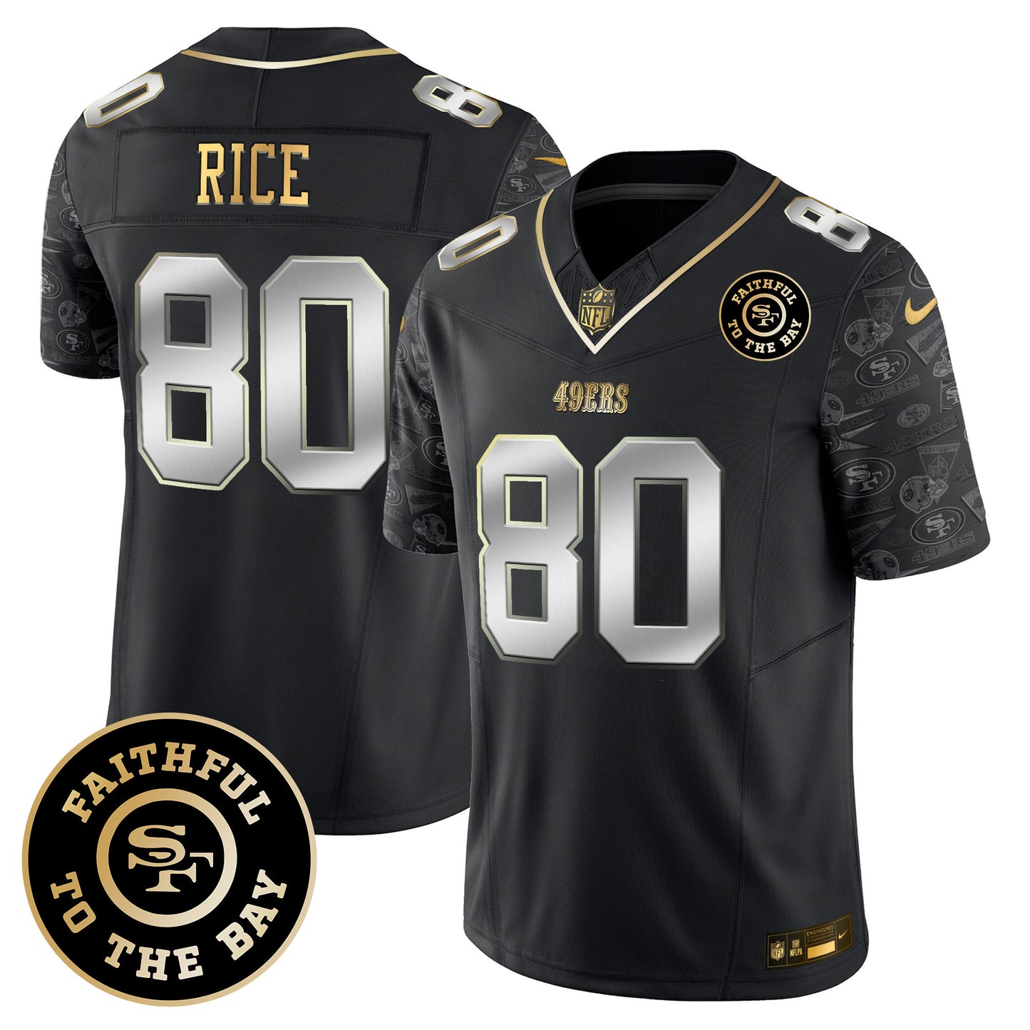 49ers Pattern Style Vapor Limited Jersey - All Stitched