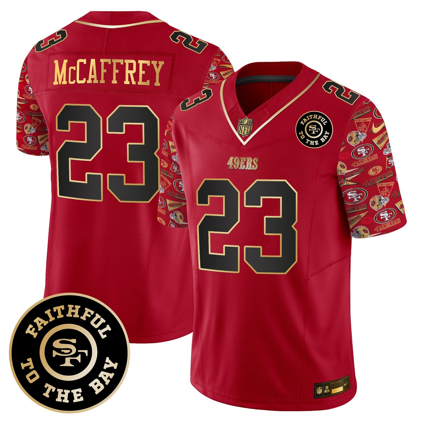 49ers Pattern Style Vapor Limited Jersey - All Stitched