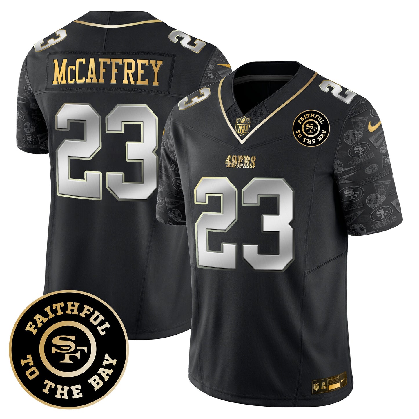 49ers Pattern Style Vapor Limited Jersey - All Stitched