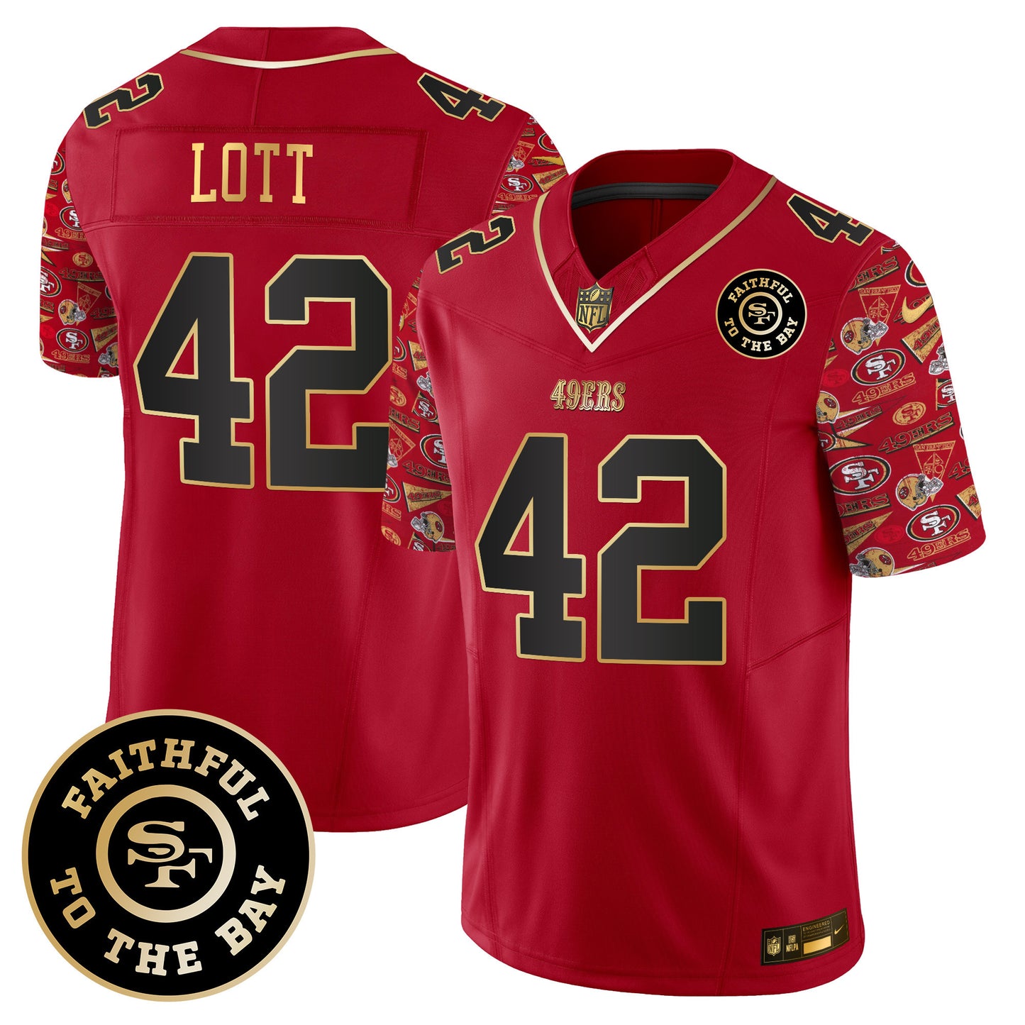 49ers Pattern Style Vapor Limited Jersey - All Stitched