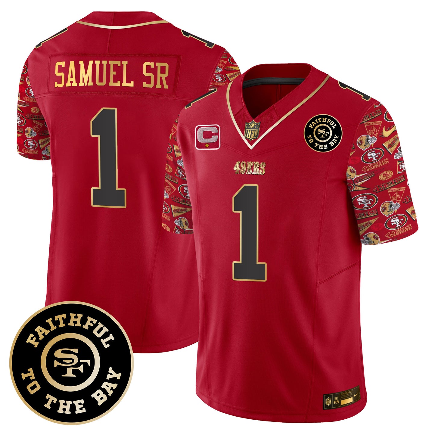 49ers Pattern Style Vapor Limited Jersey - All Stitched