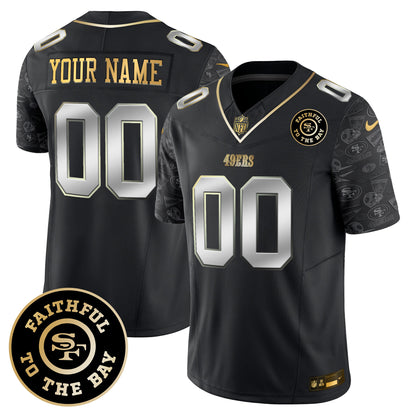 49ers Pattern Style Vapor Limited Custom Jersey - All Stitched