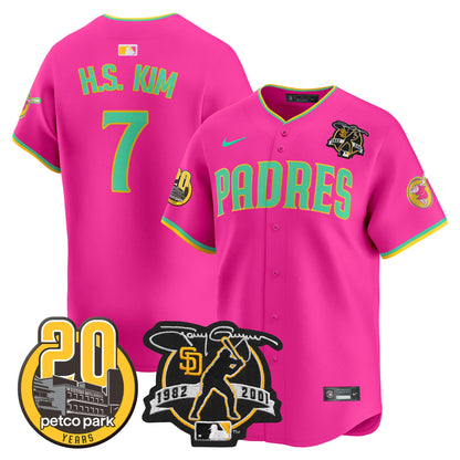 Padres Tony Gwynn & Petco Park 20th Patch Vapor Premier Limited Jersey V2 ·All Stitched