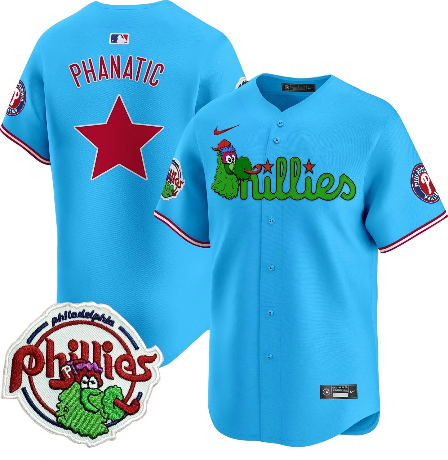 Men's Phillies Phanatic Patch Vapor Premier Limited Jersey V3 - All Stitched