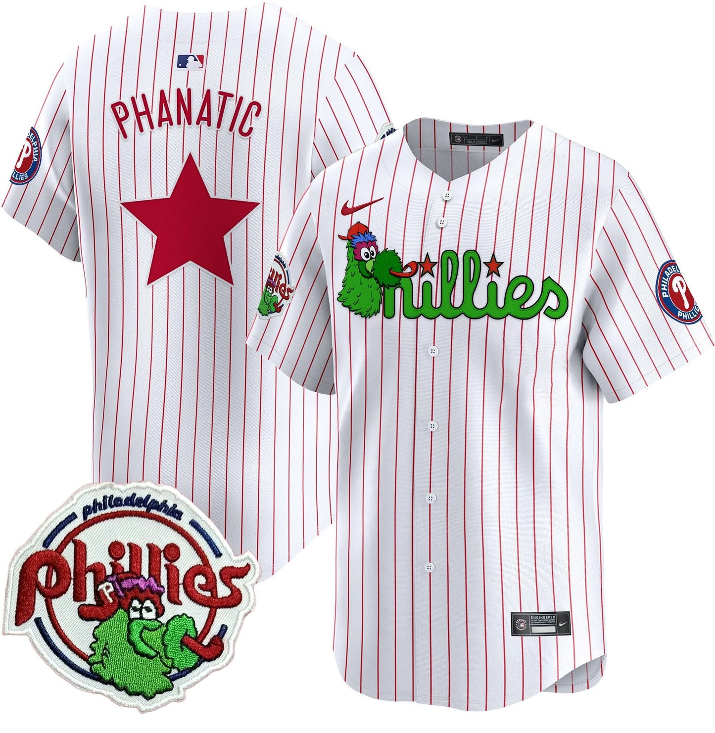 Men's Phillies Phanatic Patch Vapor Premier Limited Jersey V3 - All Stitched