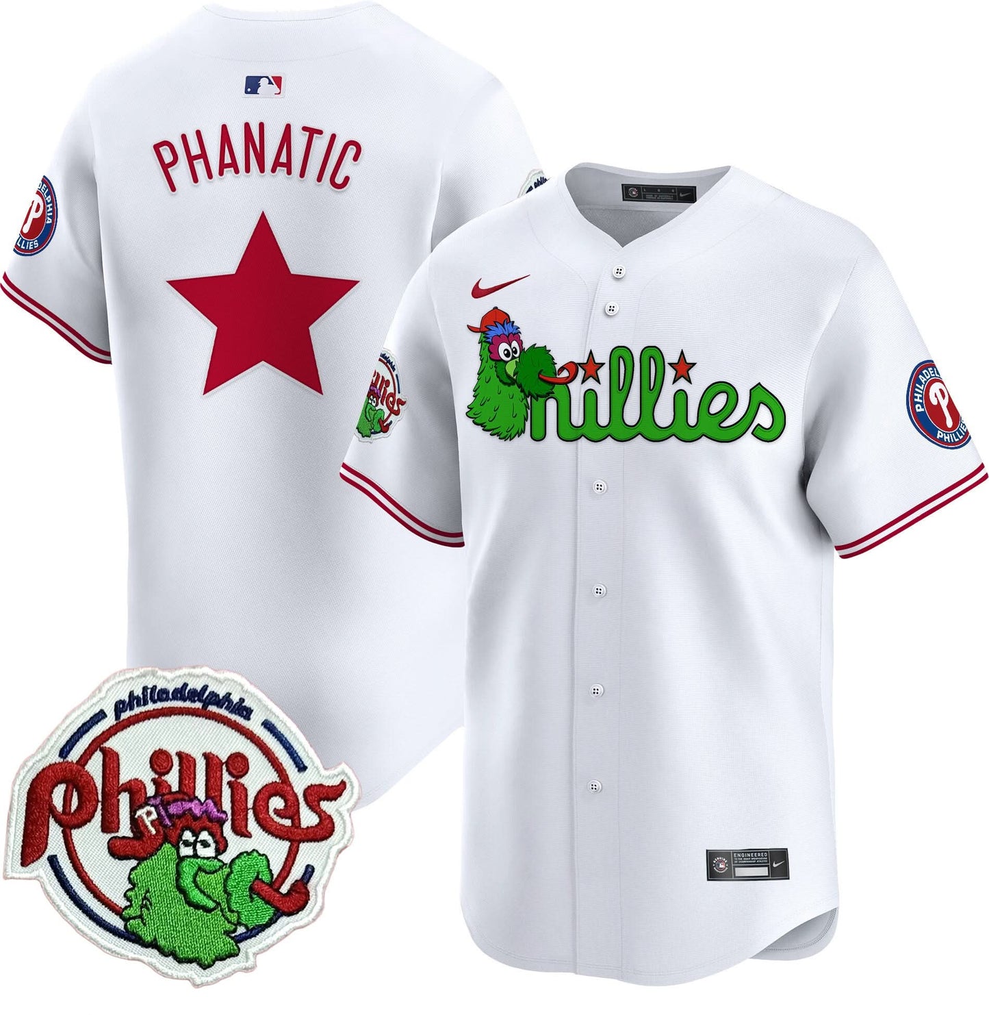 Men's Phillies Phanatic Patch Vapor Premier Limited Jersey V3 - All Stitched