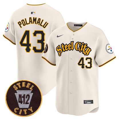 Steelers 412 Patch Vapor Premier Limited Jersey - All Stitched