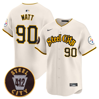 Steelers 412 Patch Vapor Premier Limited Jersey - All Stitched