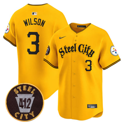 Steelers 412 Patch Vapor Premier Limited Jersey - All Stitched