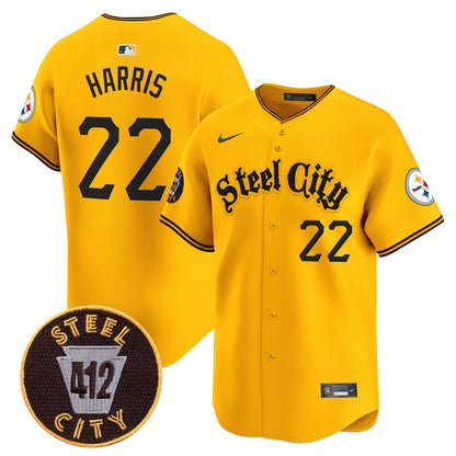 Steelers 412 Patch Vapor Premier Limited Jersey - All Stitched