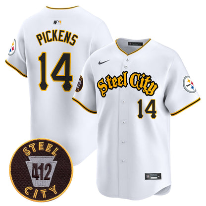 Steelers 412 Patch Vapor Premier Limited Jersey - All Stitched