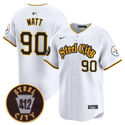 Steelers 412 Patch Vapor Premier Limited Jersey - All Stitched