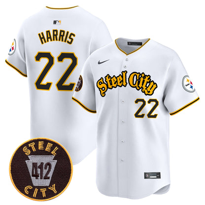 Steelers 412 Patch Vapor Premier Limited Jersey - All Stitched