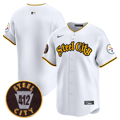 Steelers 412 Patch Vapor Premier Limited Jersey - All Stitched