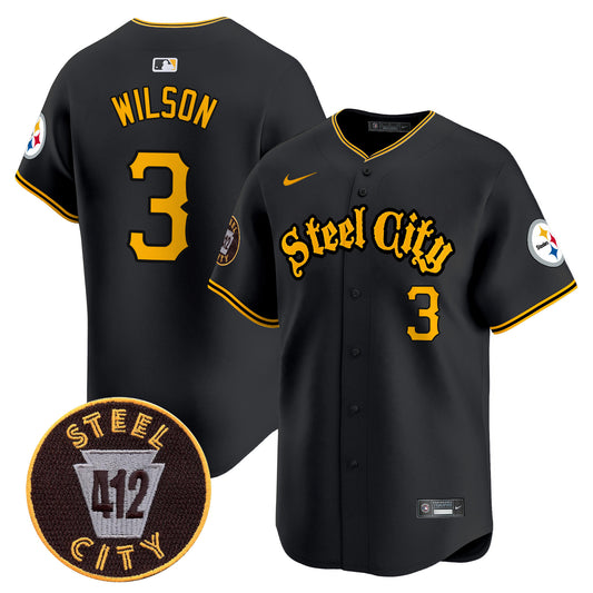 Steelers 412 Patch Vapor Premier Limited Jersey - All Stitched