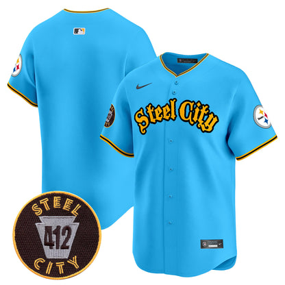 Steelers 412 Patch Vapor Premier Limited Jersey - All Stitched