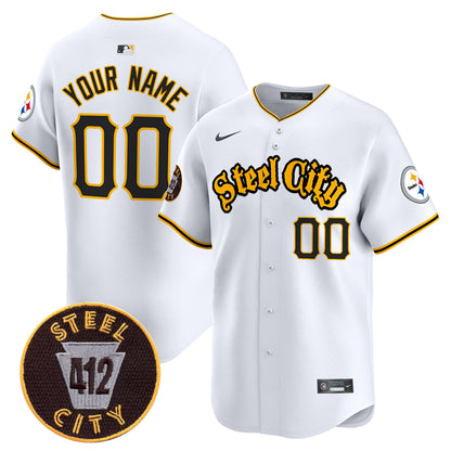 Steelers 412 Patch Vapor Premier Limited Custom Jersey - All Stitched