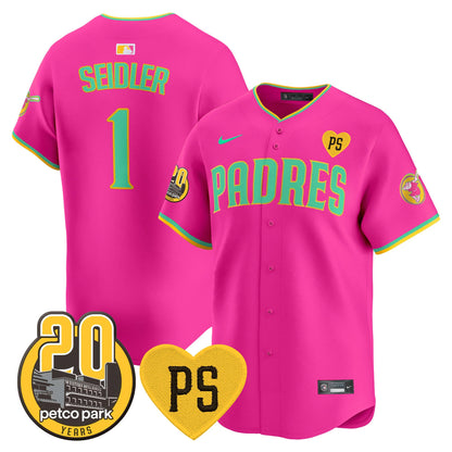 Padres “For Peter” & Petco Park 20th Patch Vapor Premier Limited Jersey V2 – All Stitched