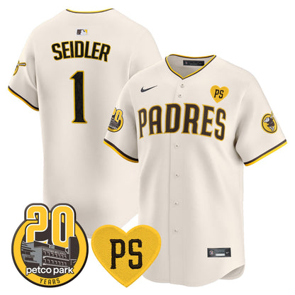 Padres “For Peter” & Petco Park 20th Patch Vapor Premier Limited Jersey V2 – All Stitched