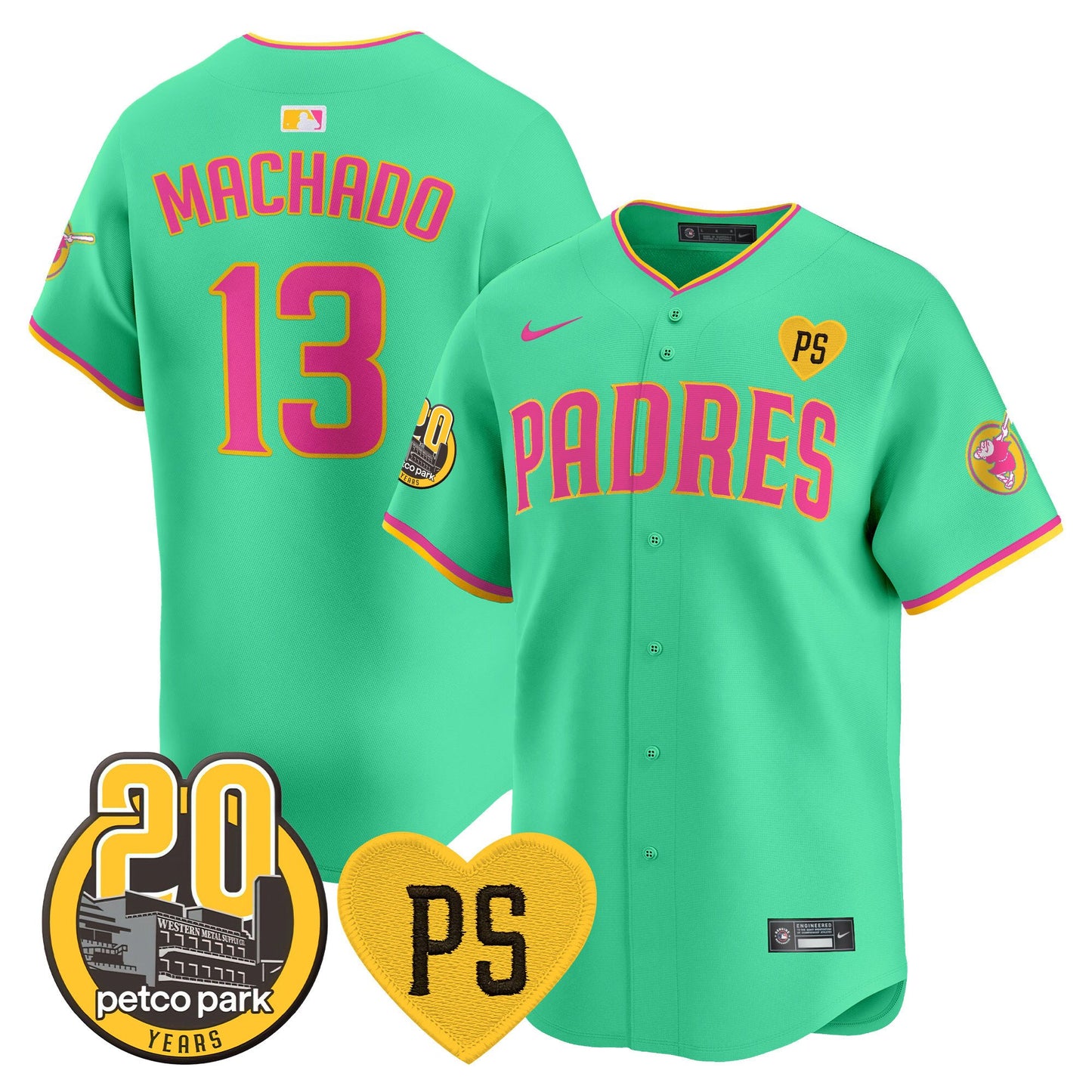 Padres “For Peter” & Petco Park 20th Patch Vapor Premier Limited Jersey V2 – All Stitched