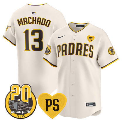 Padres “For Peter” & Petco Park 20th Patch Vapor Premier Limited Jersey V2 – All Stitched