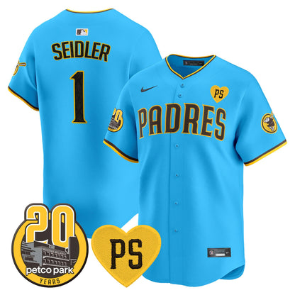 Padres “For Peter” & Petco Park 20th Patch Vapor Premier Limited Jersey V2 – All Stitched