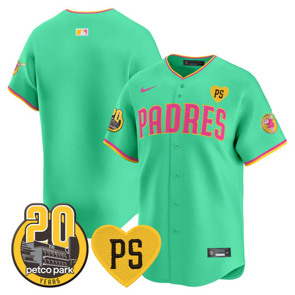 Padres “For Peter” & Petco Park 20th Patch Vapor Premier Limited Jersey V2 – All Stitched