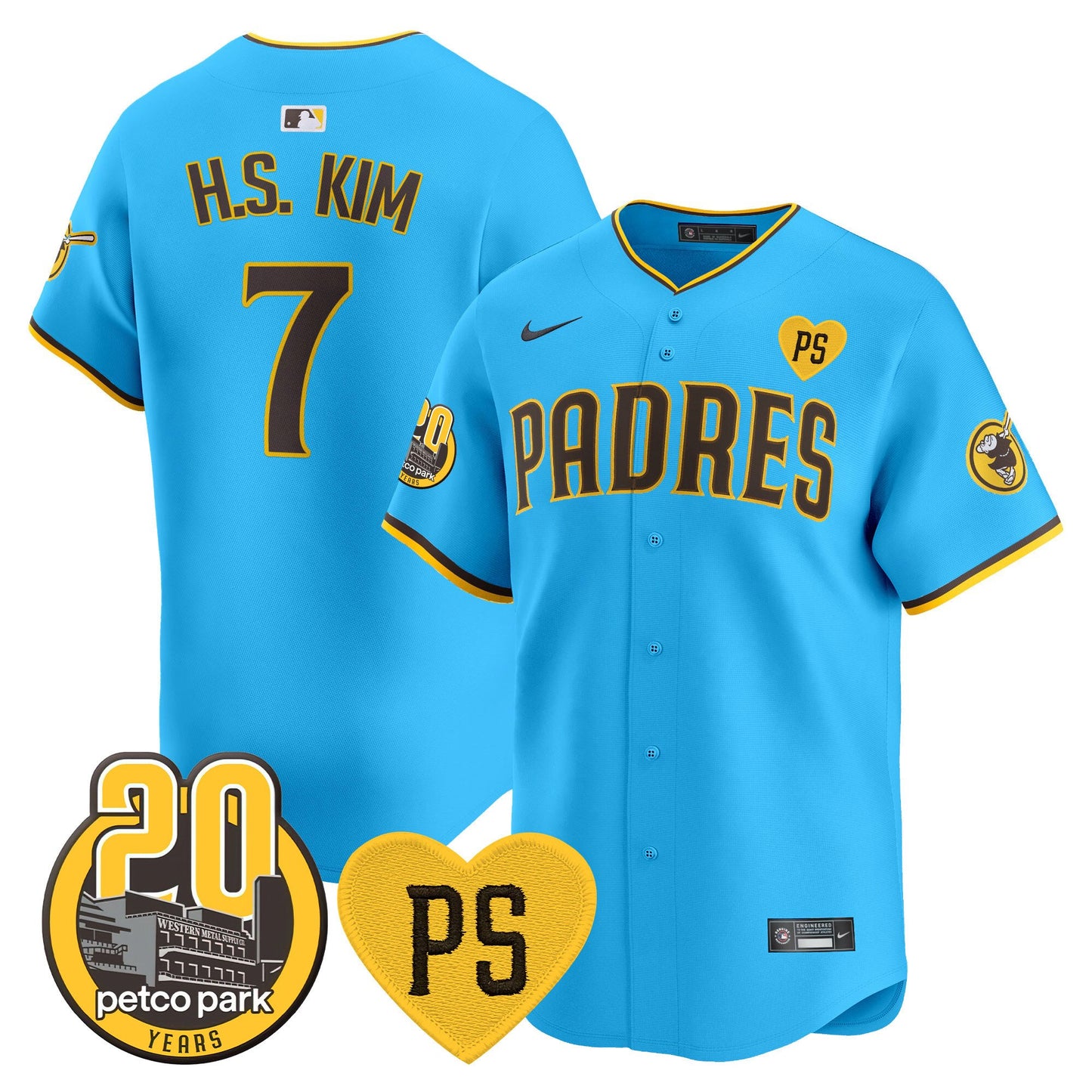 Padres “For Peter” & Petco Park 20th Patch Vapor Premier Limited Jersey V2 – All Stitched