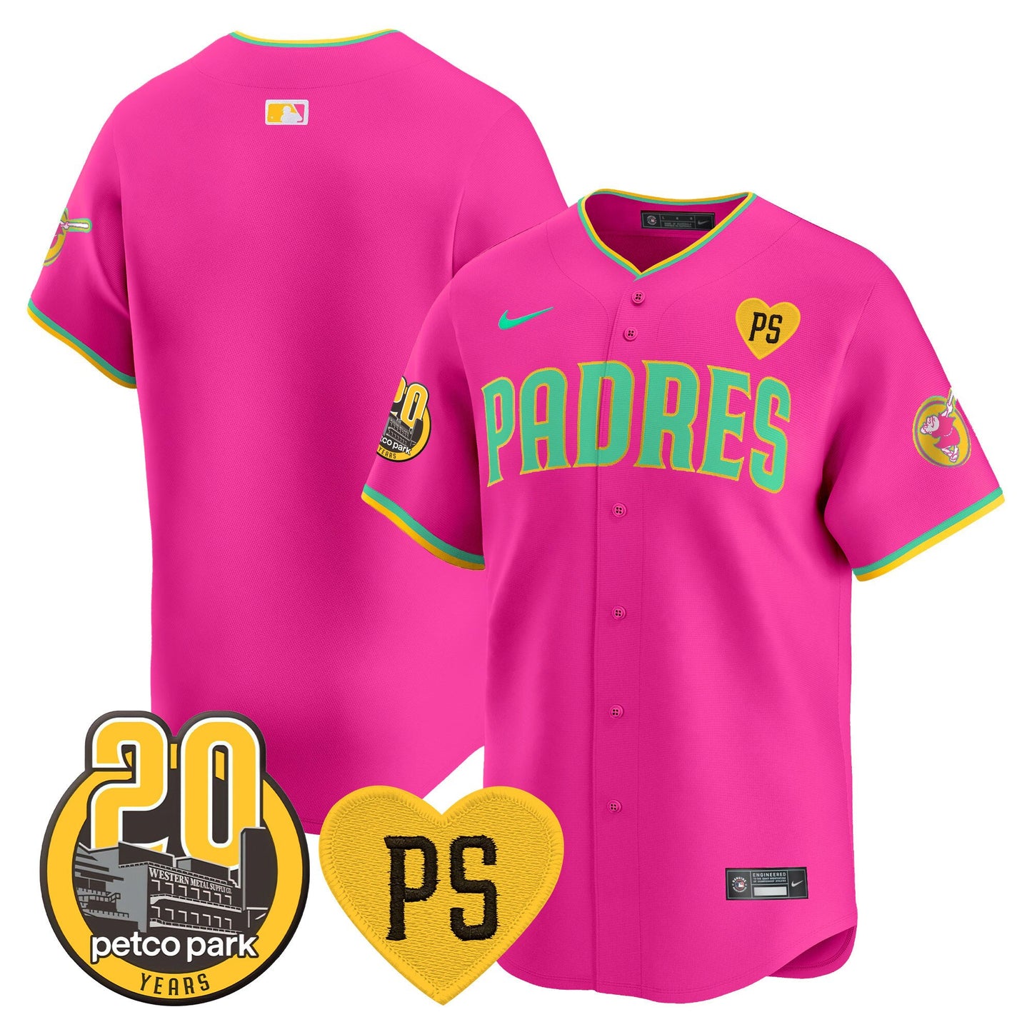 Padres “For Peter” & Petco Park 20th Patch Vapor Premier Limited Jersey V2 – All Stitched