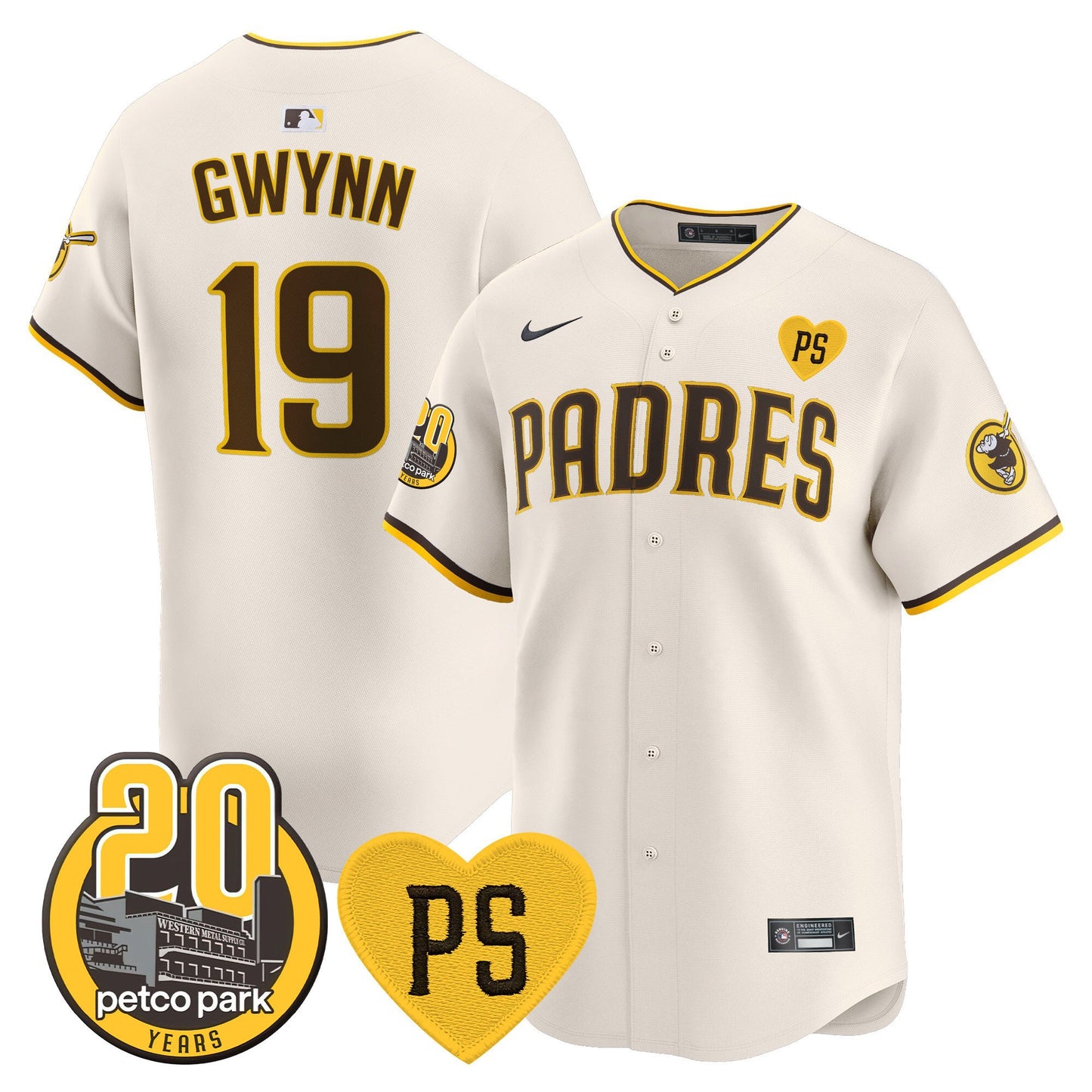 Padres “For Peter” & Petco Park 20th Patch Vapor Premier Limited Jersey V2 – All Stitched