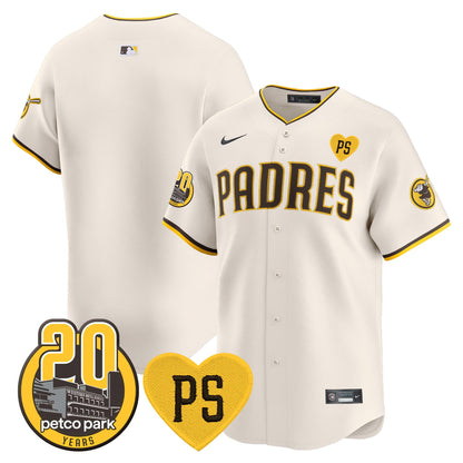 Padres “For Peter” & Petco Park 20th Patch Vapor Premier Limited Jersey V2 – All Stitched