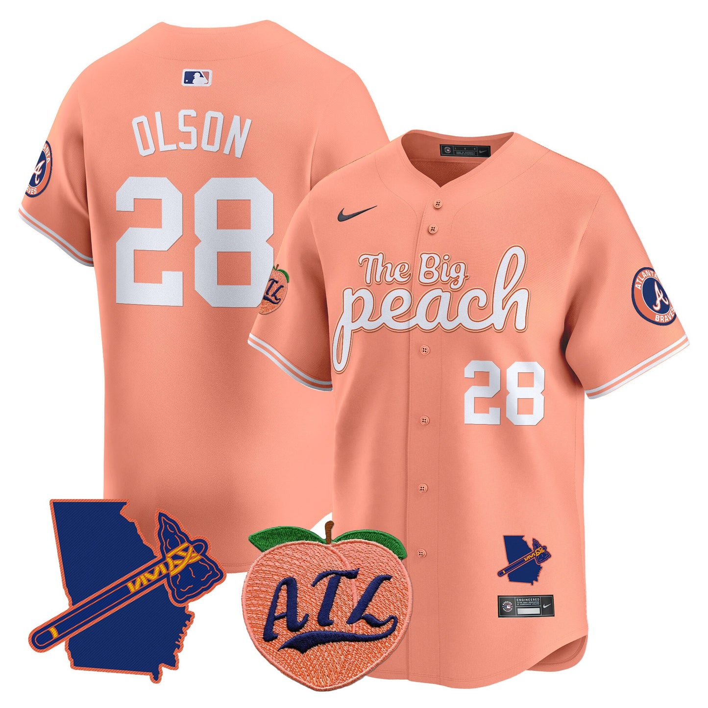 Atlanta Braves The Big Peach Vapor Premier Limited Jersey - All Stitched