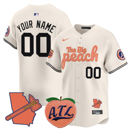 Atlanta Braves The Big Peach Vapor Premier Limited Custom Jersey - All Stitched