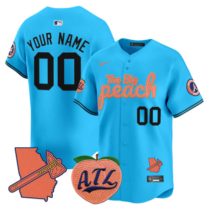 Atlanta Braves The Big Peach Vapor Premier Limited Custom Jersey - All Stitched