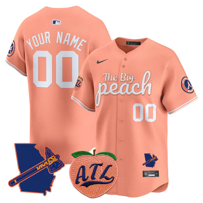 Atlanta Braves The Big Peach Vapor Premier Limited Custom Jersey - All Stitched