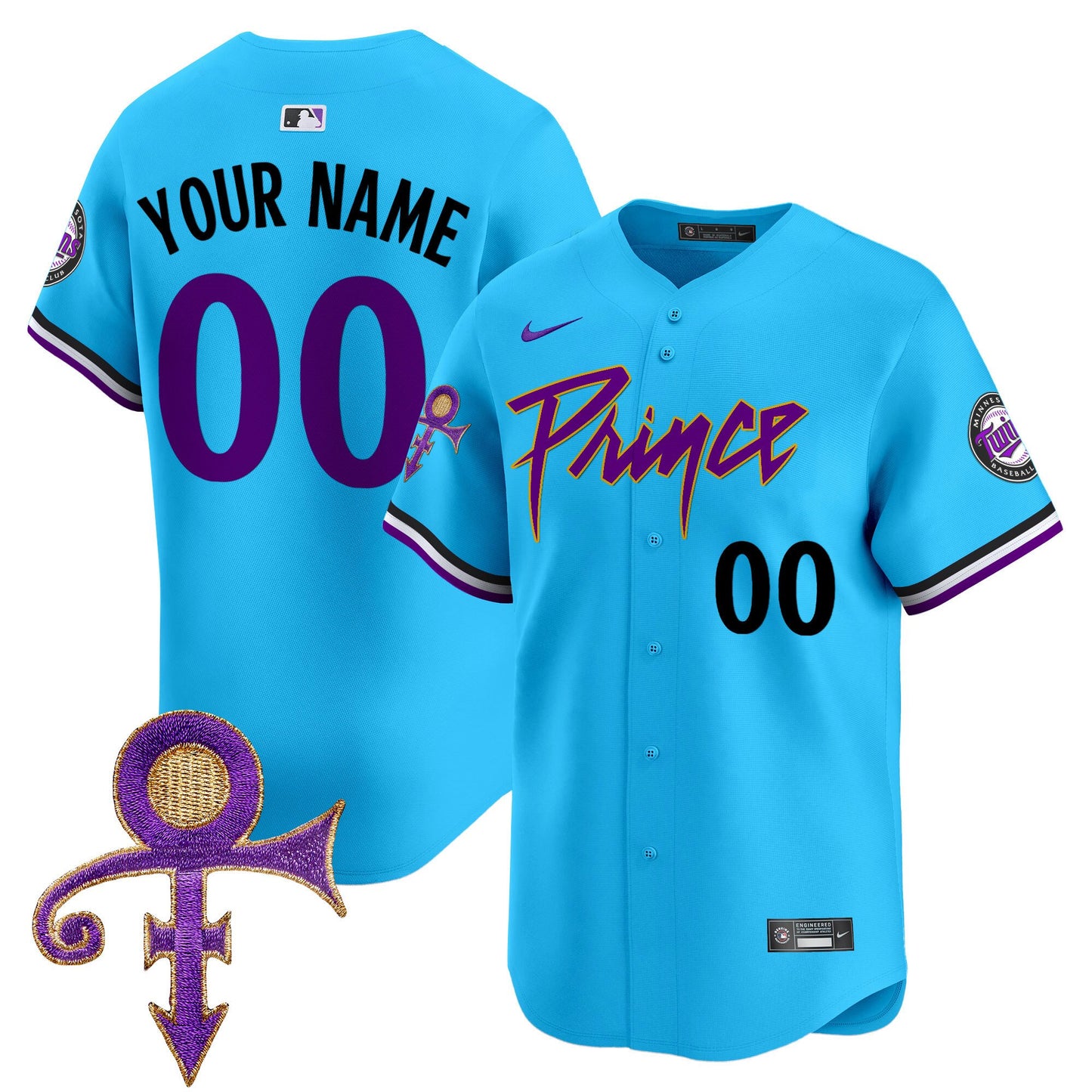 Minnesota Twins Prince Patch Vapor Premier Limited Custom Jersey - All Stitched