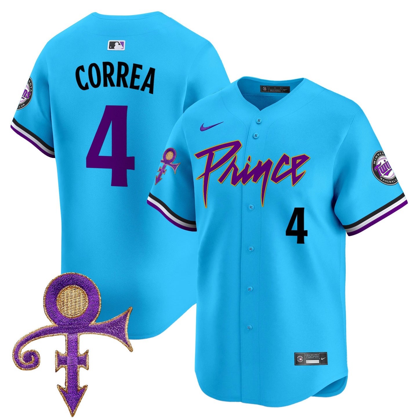 Minnesota Twins Prince Patch Vapor Premier Limited Jersey - All Stitched