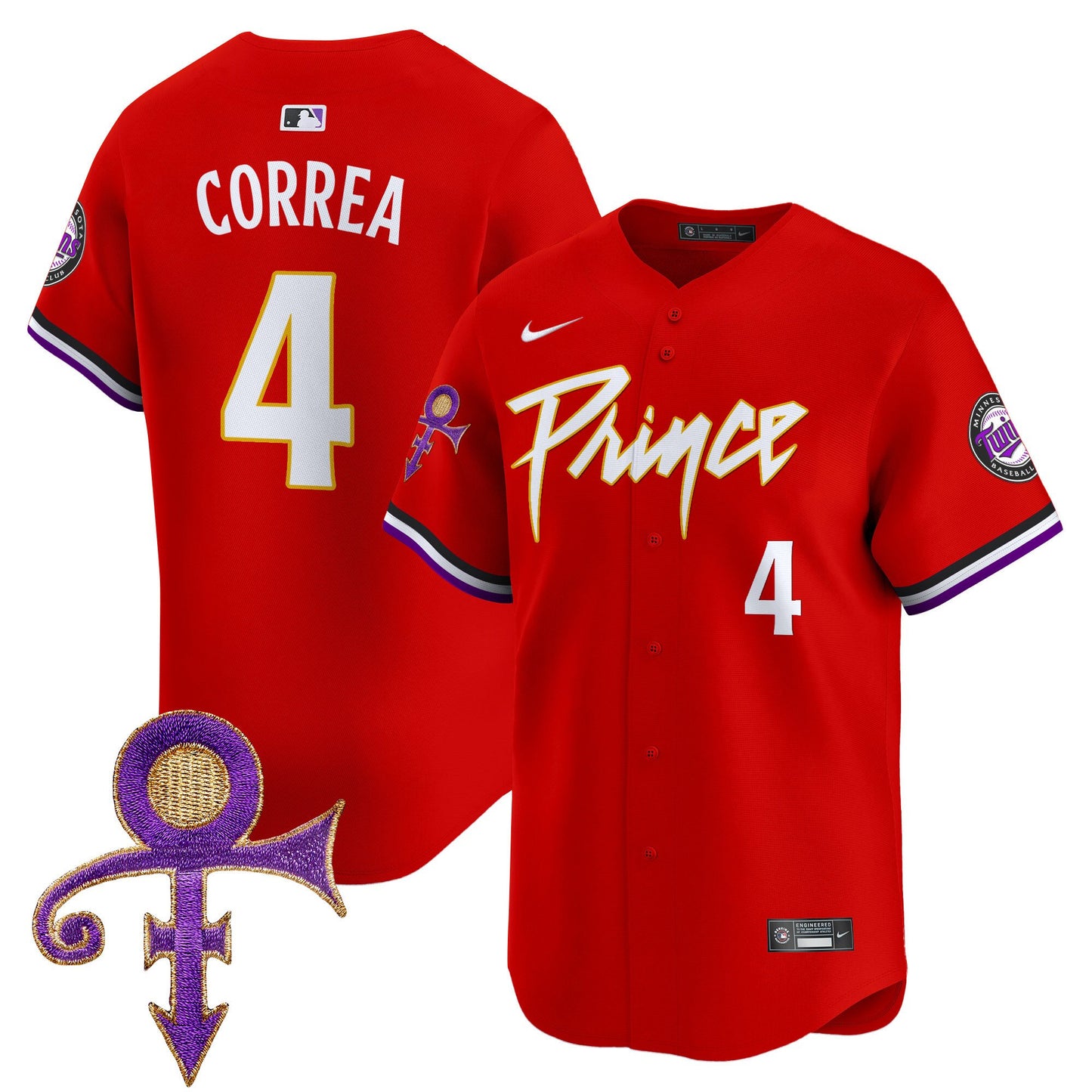 Minnesota Twins Prince Patch Vapor Premier Limited Jersey - All Stitched