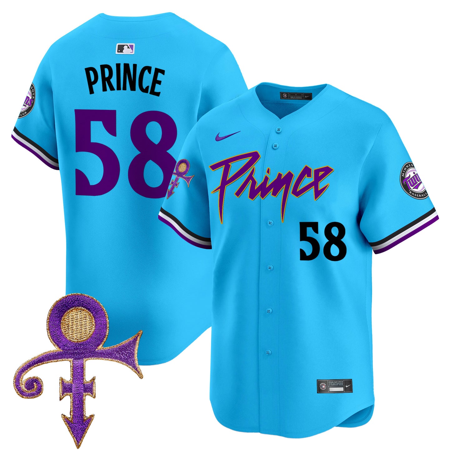 Minnesota Twins Prince Patch Vapor Premier Limited Jersey - All Stitched