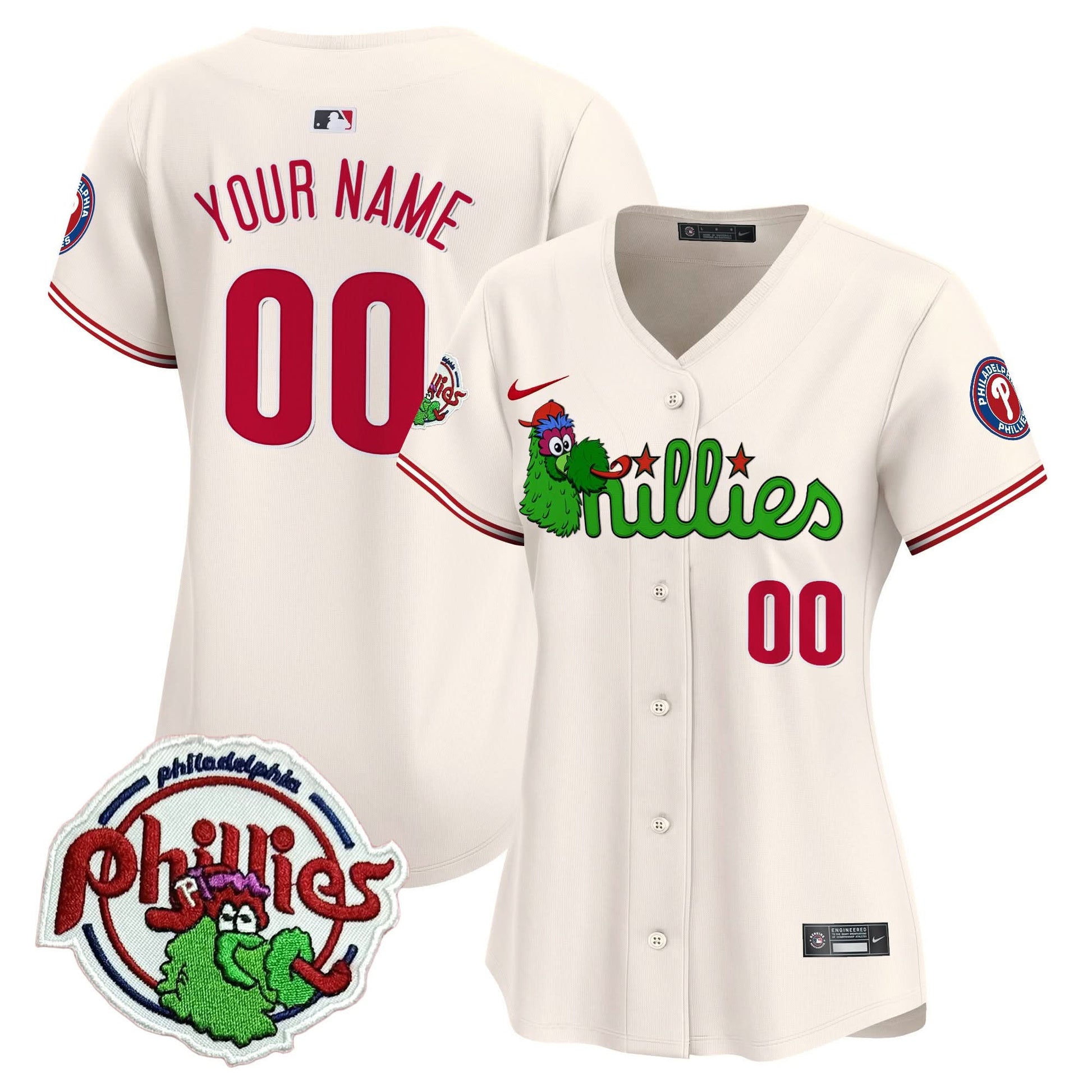 Phillies Phanatic Patch Vapor Premier Limited Custom Jersey V3 - All Stitched