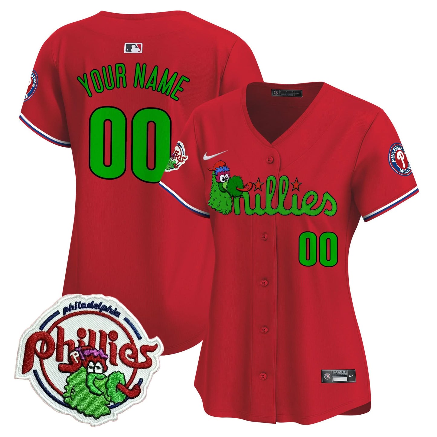 Phillies Phanatic Patch Vapor Premier Limited Custom Jersey V3 - All Stitched