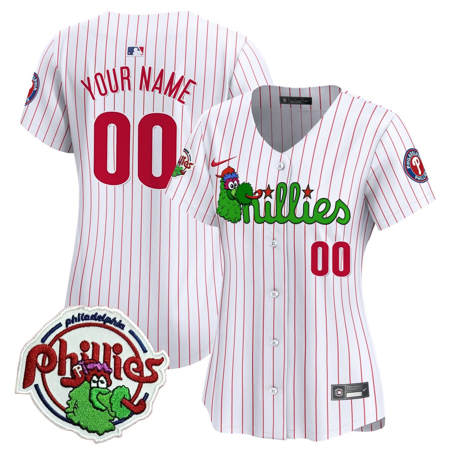 Phillies Phanatic Patch Vapor Premier Limited Custom Jersey V3 - All Stitched