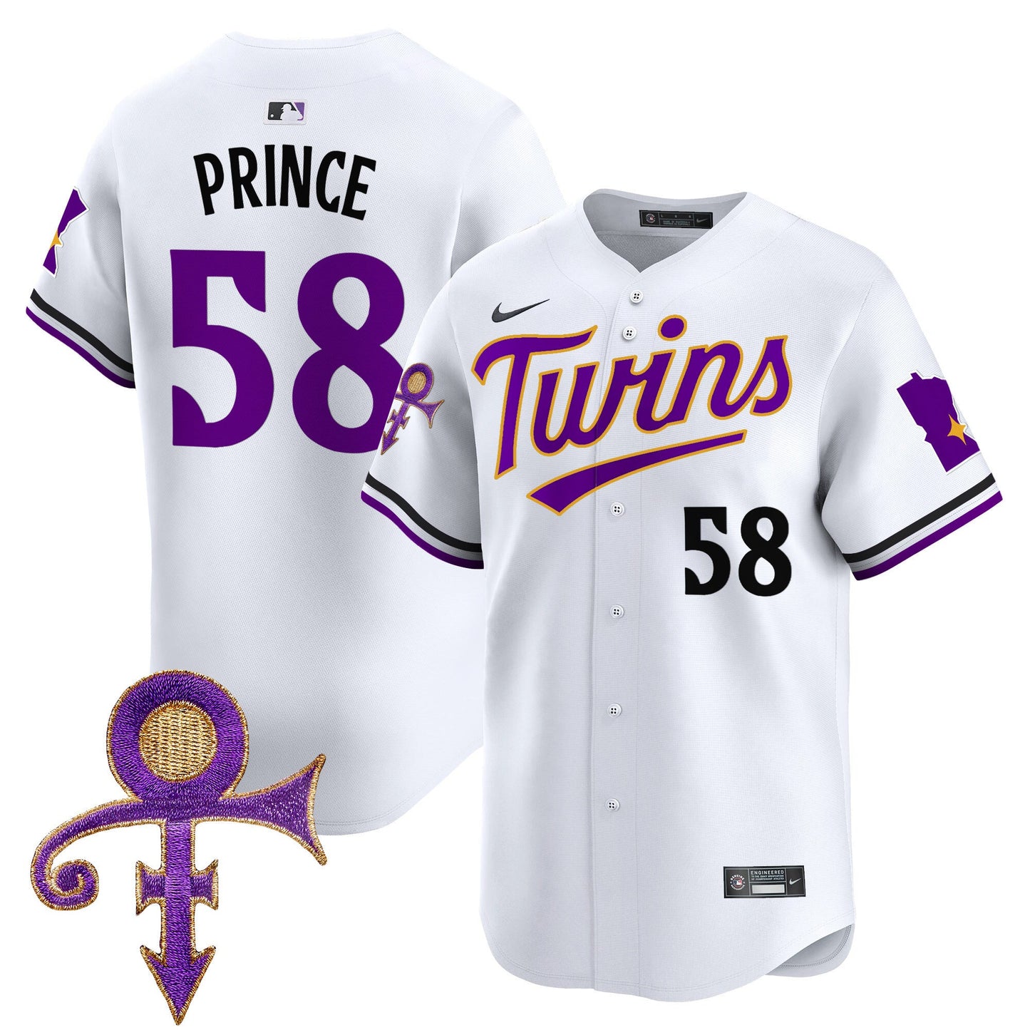 Twins Prince Patch Vapor Premier Limited Jersey V3 - All Stitched