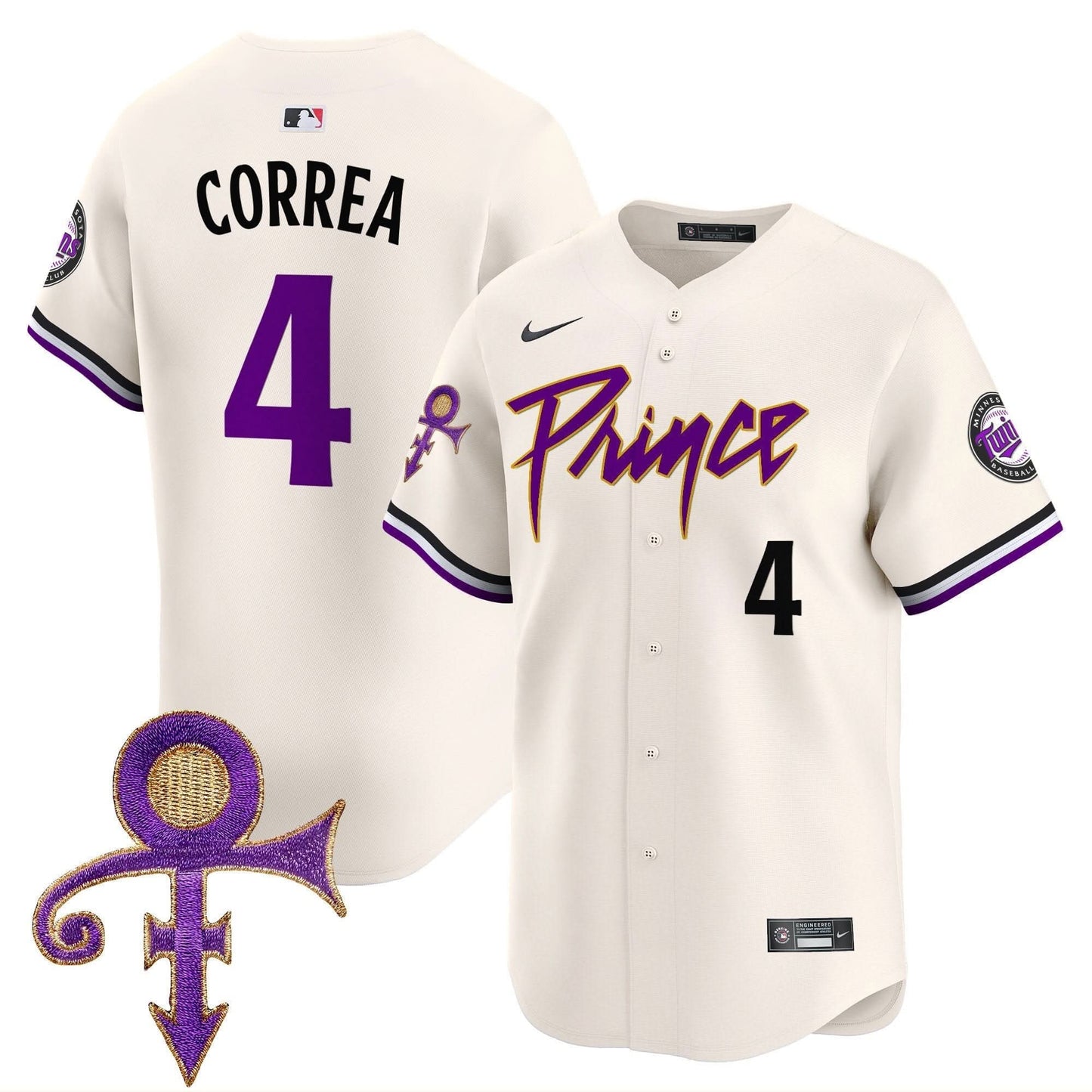 Minnesota Twins Prince Patch Vapor Premier Limited Jersey V4 - All Stitched