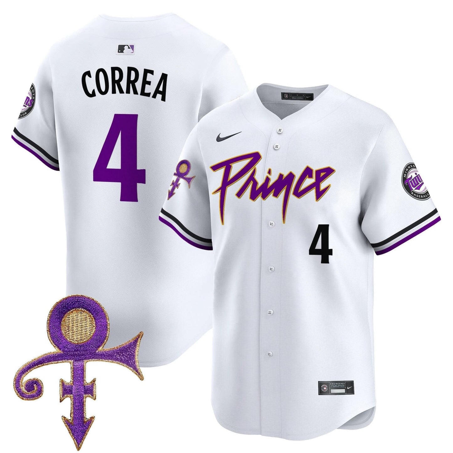 Minnesota Twins Prince Patch Vapor Premier Limited Jersey V4 - All Stitched